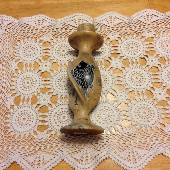 Handmade Candle holder, Fish Motif, Heavy, made in Africa - Picture 1 of 5